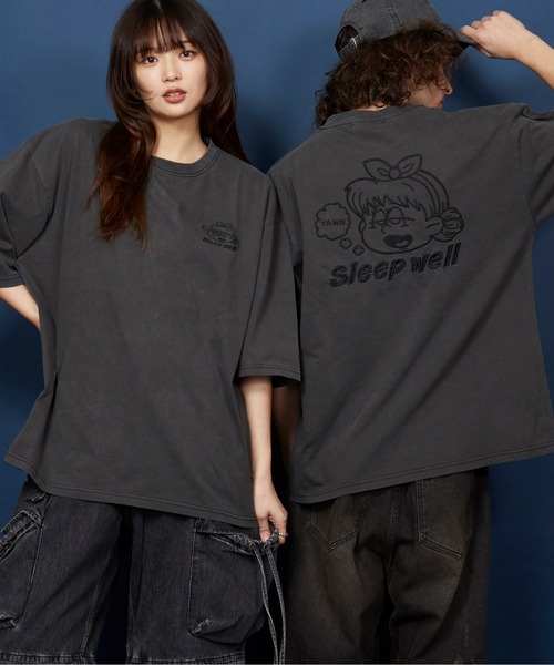 unrelaxing（アンリラクシング）の「オーバーサイズ  刺繍 Tシャツ 綿100％ /embroidery oversize T-shirt（Tシャツ/カットソー・メンズ・その他2/ブラックミックス/その他13/ブラック系その他5/ブラック/ホワイト・SMALL/MEDIUM/LARGE/X-LARGE）」の9枚目の写真