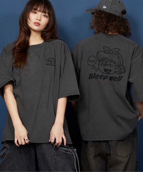 unrelaxing（アンリラクシング）の「オーバーサイズ  刺繍 Tシャツ 綿100％ /embroidery oversize T-shirt（Tシャツ/カットソー・メンズ・その他2/ブラックミックス/その他13/ブラック系その他5/ブラック/ホワイト・SMALL/MEDIUM/LARGE/X-LARGE）」の8枚目の写真