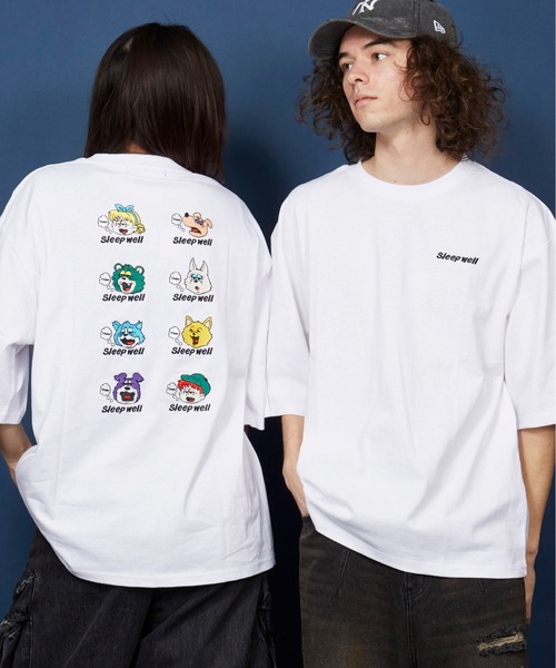 unrelaxing（アンリラクシング）の「オーバーサイズ  刺繍 Tシャツ 綿100％ /embroidery oversize T-shirt（Tシャツ/カットソー・メンズ・その他2/ブラックミックス/その他13/ブラック系その他5/ブラック/ホワイト・SMALL/MEDIUM/LARGE/X-LARGE）」の12枚目の写真