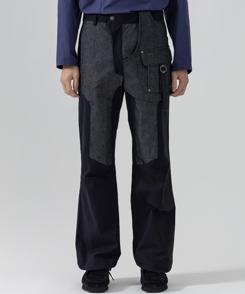 D.Nart.Ampta(ディーナ―トアンプタ)の「D.Nart.Ampta(ディー・ナート・アンプタ)Layered Work pants ロングパンツ ベイカーパンツ(その他パンツ・メンズ・ネイビー/ブラック/キャメル・M/S)」の1枚目の写真