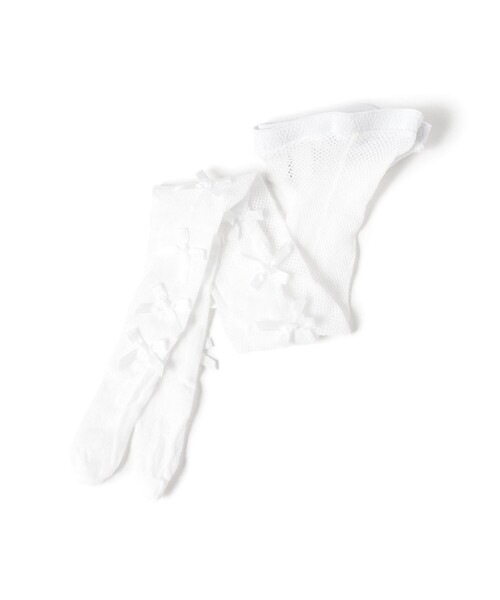 CAROLINA GLASER（カロリナ グレイサー）の「リボン タイツ（ソックス/靴下・レディース・ブラック/ホワイト・ONE SIZE）」の4枚目の写真