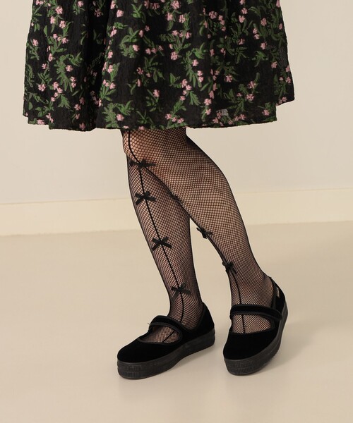 CAROLINA GLASER（カロリナ グレイサー）の「リボン タイツ（ソックス/靴下・レディース・ブラック/ホワイト・ONE SIZE）」の15枚目の写真