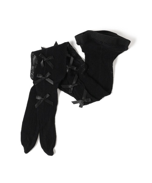 CAROLINA GLASER（カロリナ グレイサー）の「リボン タイツ（ソックス/靴下・レディース・ブラック/ホワイト・ONE SIZE）」の12枚目の写真