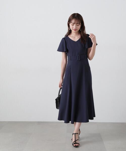 プロポーションボディドレッシング ワンピース プリーツ ベルト付き サイズ 1 PROPORTION BODY DRESSING｜ベルト付きギャザーワンピース
