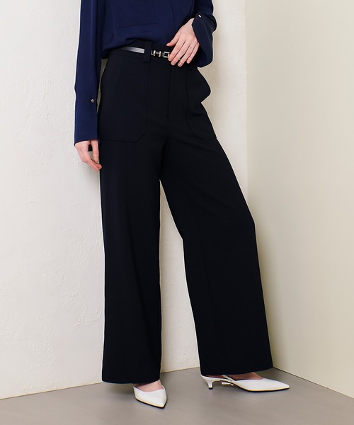allureville(アルアバイル)の「アセテートサテンタックパンツ(その他パンツ・レディース・ライトブルー/ブラック・2/1)」の6枚目の写真