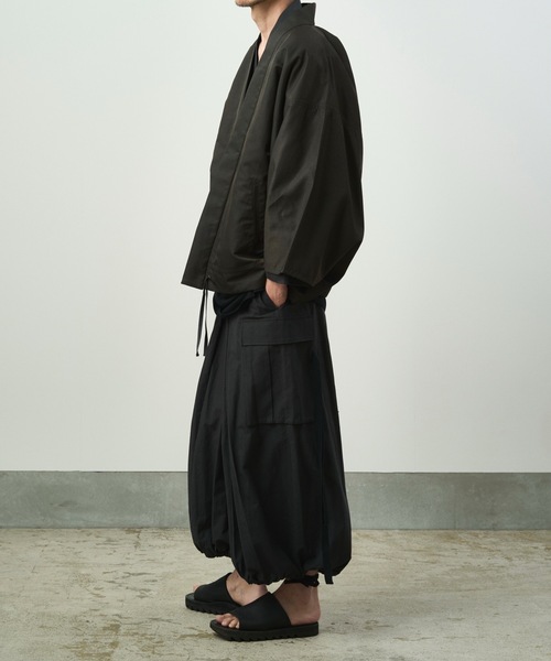 美品 TROVE ツイード 袴パンツ ワイドパンツ 3 和robe 袴ショーツ 無地 袴パンツ ワイドパンツ ラップパンツ ハカマパンツ 黒 袴