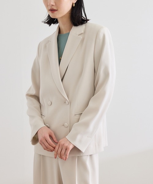 ROPE'（ロペ）の「バックサテンダブルブレストジャケット（テーラードジャケット・レディース・ベージュ/ネイビー/ブルー系その他/ブラック・36/38）」の9枚目の写真