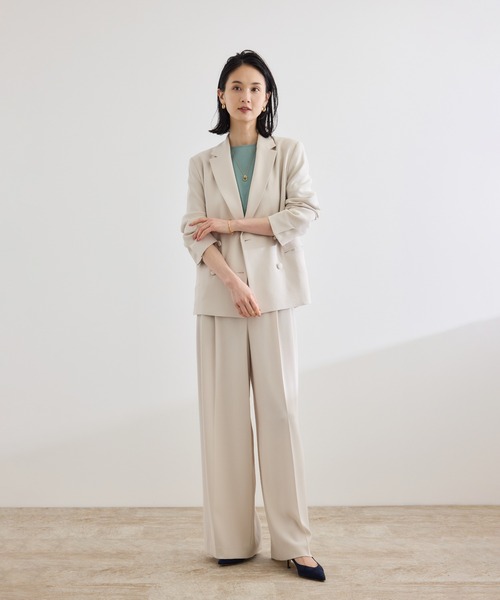 ROPE'（ロペ）の「バックサテンダブルブレストジャケット（テーラードジャケット・レディース・ベージュ/ネイビー/ブルー系その他/ブラック・36/38）」の10枚目の写真