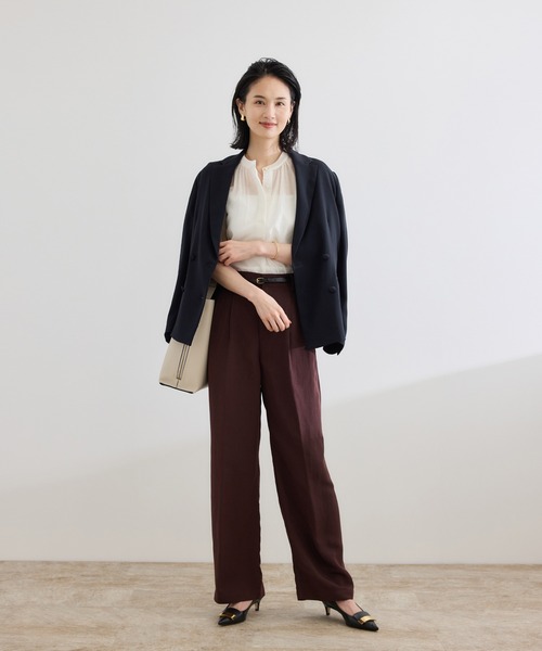 ROPE'（ロペ）の「バックサテンダブルブレストジャケット（テーラードジャケット・レディース・ベージュ/ネイビー/ブルー系その他/ブラック・36/38）」の11枚目の写真