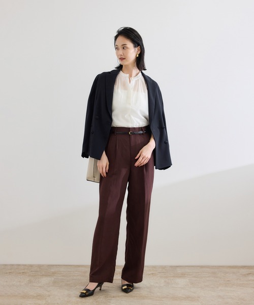 ROPE'（ロペ）の「バックサテンダブルブレストジャケット（テーラードジャケット・レディース・ベージュ/ネイビー/ブルー系その他/ブラック・36/38）」の12枚目の写真