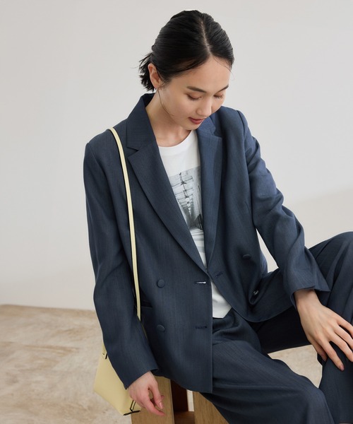 【LA MODE ROPE】ネイビー ダブルブレスト ビジネススーツ セット LA MODE ROPE】ネイビー ダブルブレスト ビジネススーツ セット