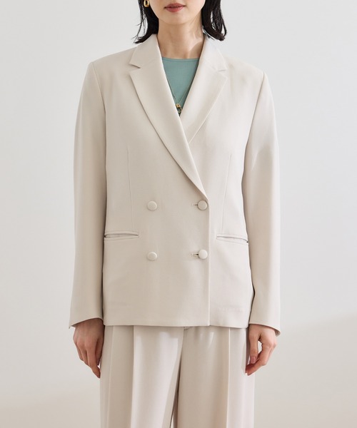 ROPE'（ロペ）の「バックサテンダブルブレストジャケット（テーラードジャケット・レディース・ベージュ/ネイビー/ブルー系その他/ブラック・36/38）」の21枚目の写真