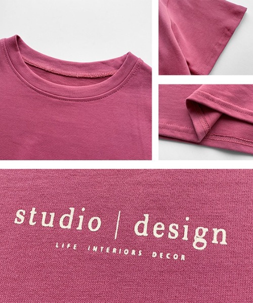 DAYRA(デイラ)の「配色 ロゴプリント クルーネック 半袖 Tシャツ(Tシャツ/カットソー・レディース・ホワイト/ピンク/ベージュ/ブルーグレー/ブラック・M/XL)」の13枚目の写真