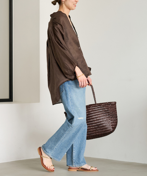 FRAMeWORK（フレームワーク）の「ラミーポンチョブラウス（シャツ/ブラウス・レディース・ブラウン/ベージュ/ブルー・FREE）」の6枚目の写真