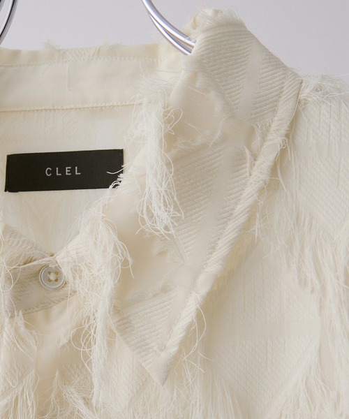 CLEL(クレイル)の「【CLEL】Fringe Design Jacquard Short Sleeve Shirt/フリンジデザイン ジャガード半袖シャツ(シャツ/ブラウス・メンズ・ブラック/アイボリー/チャコールグレー・XS/S/M/L)」の15枚目の写真