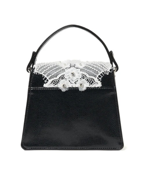 tanakadaisuke/タナカダイスケ】white lace crocodile mini bag/レース