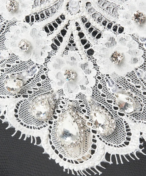 tanakadaisuke（タナカダイスケ）の「【tanakadaisuke/タナカダイスケ】white lace crocodile mini bag/レース/クロコ/オケージョン（ハンドバッグ・レディース・ブラック・FREE）」の6枚目の写真