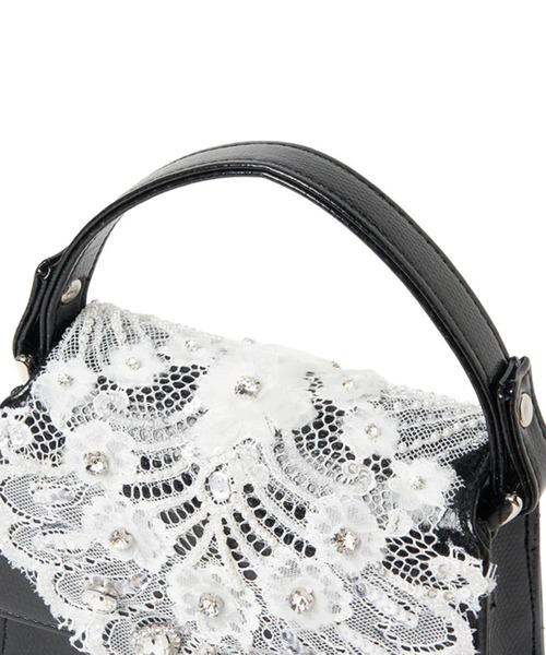 tanakadaisuke（タナカダイスケ）の「【tanakadaisuke/タナカダイスケ】white lace crocodile mini bag/レース/クロコ/オケージョン（ハンドバッグ・レディース・ブラック・FREE）」の2枚目の写真
