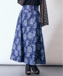 axes femme | ジップ付ブーケデニムスカート(デニムスカート)