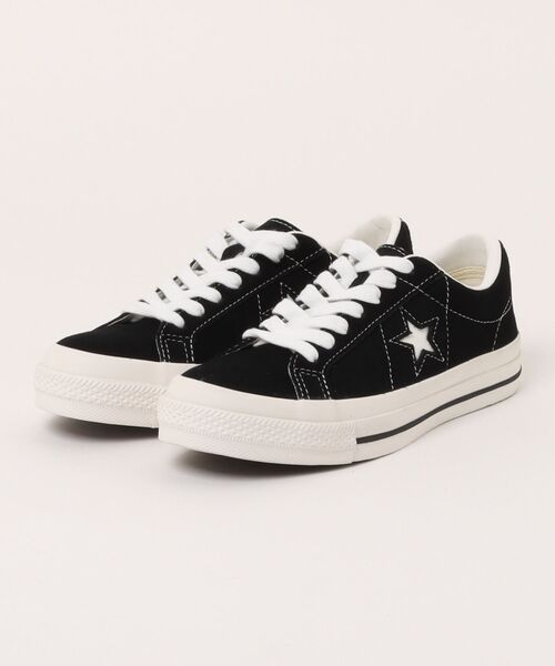 CONVERSE(コンバース)の「《CONVERSE》ONE STAR SUEDE(スニーカー・レディース・ブラック/ネイビー/ブラック×ブラック・27.0cm/28.0cm/23.5cm/24.0cm/24.5cm/25.0cm/25.5cm/26.0cm/27.5cm/23.0cm/26.5cm)」の2枚目の写真