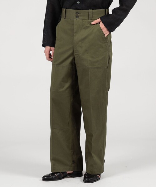 Tangent（タンジェント）の「TANGENT 70`s Dutch Army コットン ワイドパンツ（カーゴパンツ・メンズ・ダークグリーン/ブラック・46/48）」の5枚目の写真
