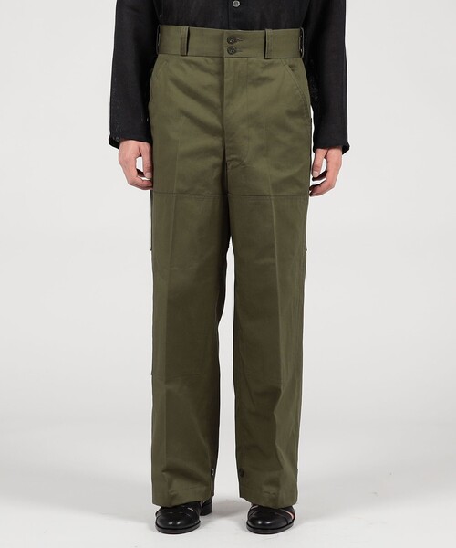 Tangent（タンジェント）の「TANGENT 70`s Dutch Army コットン ワイドパンツ（カーゴパンツ・メンズ・ダークグリーン/ブラック・46/48）」の4枚目の写真