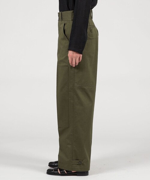 Tangent（タンジェント）の「TANGENT 70`s Dutch Army コットン ワイドパンツ（カーゴパンツ・メンズ・ダークグリーン/ブラック・46/48）」の3枚目の写真