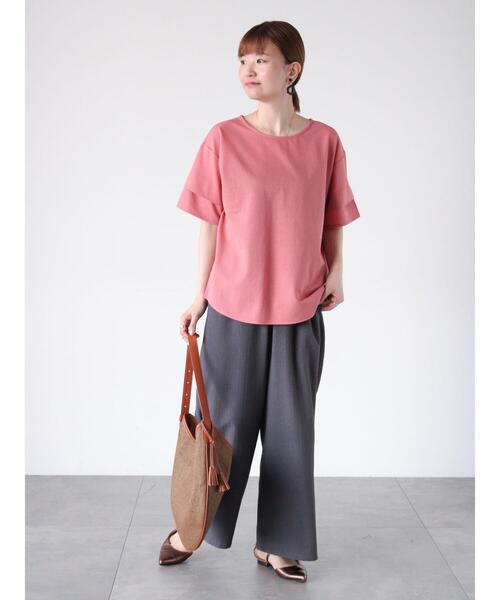 Lugnoncure(ルノンキュール)の「プレーティング袖タックTシャツ(Tシャツ/カットソー・レディース・オフホワイト/ブルー/ピンク/チャコールグレー/ブラック・F)」の22枚目の写真