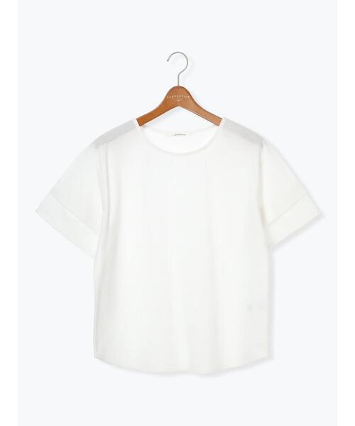 Lugnoncure(ルノンキュール)の「プレーティング袖タックTシャツ(Tシャツ/カットソー・レディース・オフホワイト/ブルー/ピンク/チャコールグレー/ブラック・F)」の16枚目の写真