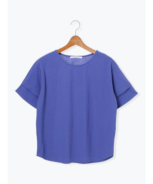 Lugnoncure(ルノンキュール)の「プレーティング袖タックTシャツ(Tシャツ/カットソー・レディース・オフホワイト/ブルー/ピンク/チャコールグレー/ブラック・F)」の14枚目の写真