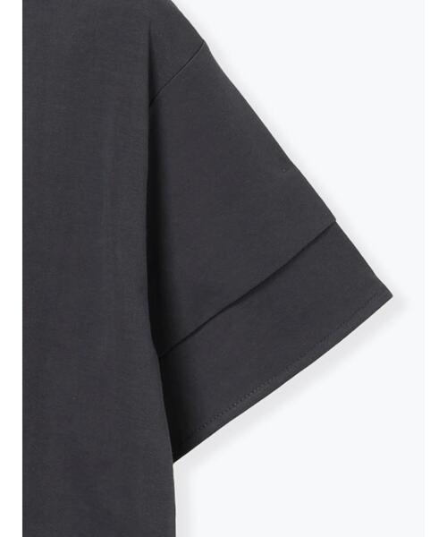 Lugnoncure(ルノンキュール)の「プレーティング袖タックTシャツ(Tシャツ/カットソー・レディース・オフホワイト/ブルー/ピンク/チャコールグレー/ブラック・F)」の9枚目の写真