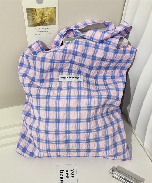 Mignonjour(ミニョンジュール)の「Mignonjour/チェック柄トートバッグ M2722(トートバッグ・レディース・ピンク/ブラウン/パープル/ブラック・FREE)」の8枚目の写真