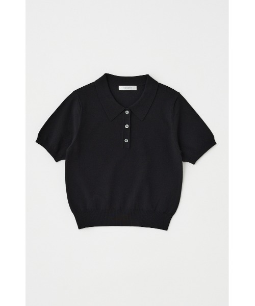 MOUSSY(マウジー)の「BASIC KNIT ポロシャツ(ニット/セーター・レディース・ブルー系その他/アイボリー/ブラック・FREE)」の4枚目の写真