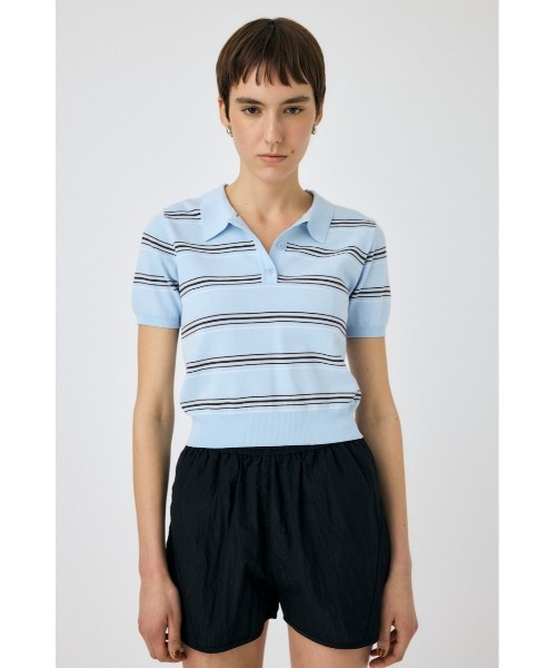 MOUSSY(マウジー)の「BASIC KNIT ポロシャツ(ニット/セーター・レディース・ブルー系その他/アイボリー/ブラック・FREE)」の10枚目の写真