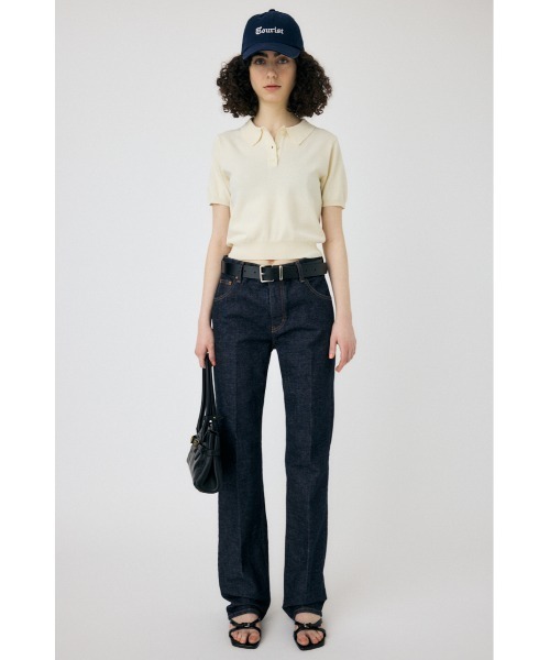 MOUSSY(マウジー)の「BASIC KNIT ポロシャツ(ニット/セーター・レディース・ブルー系その他/アイボリー/ブラック・FREE)」の21枚目の写真