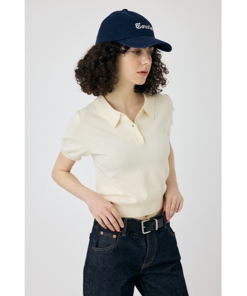 MOUSSY(マウジー)の「BASIC KNIT ポロシャツ(ニット/セーター・レディース・ブルー系その他/アイボリー/ブラック・FREE)」の22枚目の写真