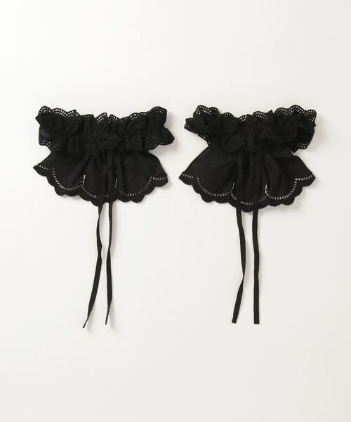 CRANK（クランク）の「A'GEM/9 × .kom 『CRANK/クランク』 COTTON FRILL SHOE COVER/コットンフリルシューカバー（シューズアクセサリー・レディース・ホワイト/ブラック・FREE）」の11枚目の写真