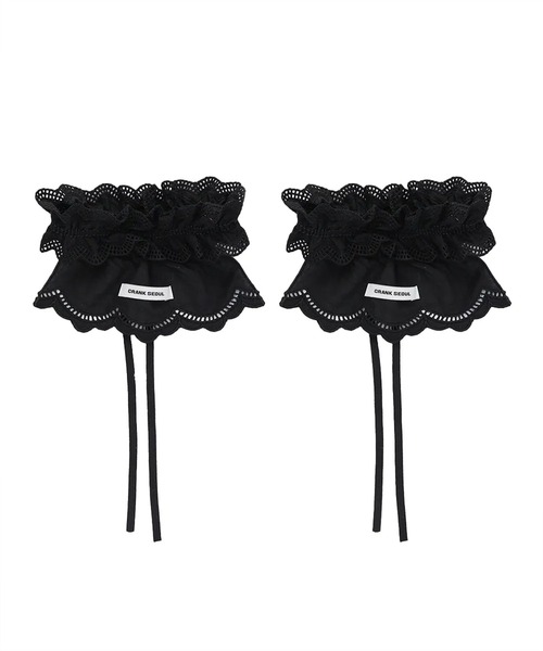 CRANK（クランク）の「A'GEM/9 × .kom 『CRANK/クランク』 COTTON FRILL SHOE COVER/コットンフリルシューカバー（シューズアクセサリー・レディース・ホワイト/ブラック・FREE）」の9枚目の写真