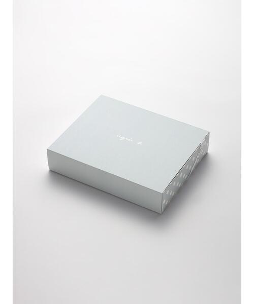 agnes b.（アニエスベー）の「WEB限定 ベビーギフトボックス ロゴTシャツ・ボーダーレギンス・ソックス 3点セット（ベビーギフト・キッズ・ホワイト・6MONTH/1YEAR）」の2枚目の写真