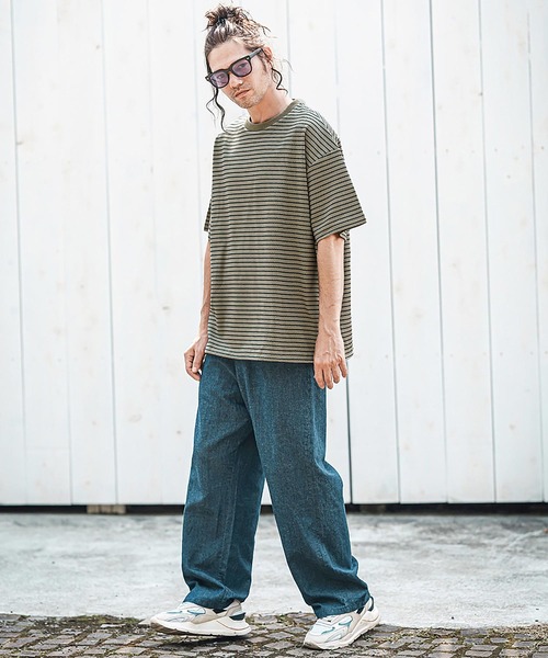 CAMBIO(カンビオ)の「mt9737- ボーダースピンドルTシャツ(Tシャツ/カットソー・メンズ・ホワイト×グレー/ブラック×ホワイト/グレー系その他・M/L/XL)」の8枚目の写真