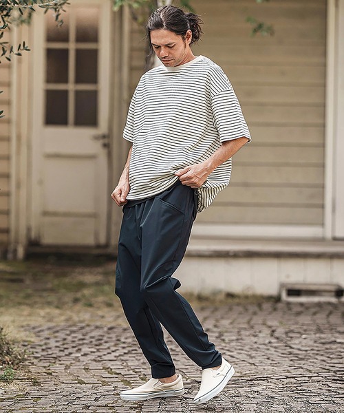 CAMBIO(カンビオ)の「mt9737- ボーダースピンドルTシャツ(Tシャツ/カットソー・メンズ・ホワイト×グレー/ブラック×ホワイト/グレー系その他・M/L/XL)」の12枚目の写真