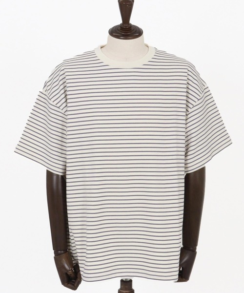 CAMBIO(カンビオ)の「mt9737- ボーダースピンドルTシャツ(Tシャツ/カットソー・メンズ・ホワイト×グレー/ブラック×ホワイト/グレー系その他・M/L/XL)」の21枚目の写真
