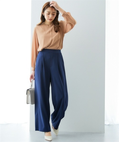 7days Life Styling(セブンデイズライフスタイリング)の「【UVカット】カットソーワイドストレッチパンツ ジャージーシリーズ(スラックス・レディース・グレー/ブラック/ネイビー・M/L/LL)」の8枚目の写真