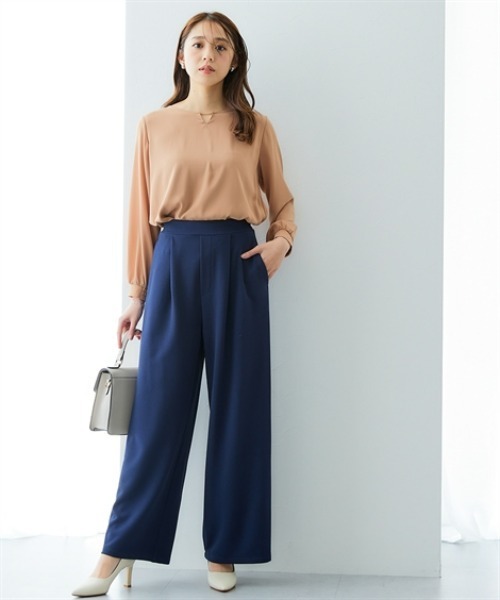 7days Life Styling(セブンデイズライフスタイリング)の「【UVカット】カットソーワイドストレッチパンツ ジャージーシリーズ(スラックス・レディース・グレー/ブラック/ネイビー・M/L/LL)」の10枚目の写真