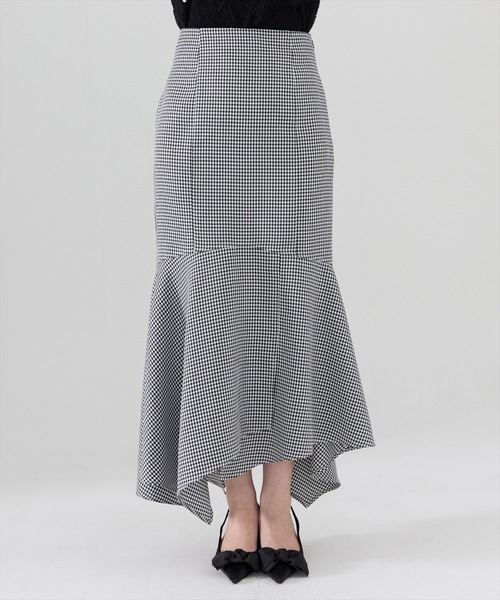 チェックマーメイドスカート