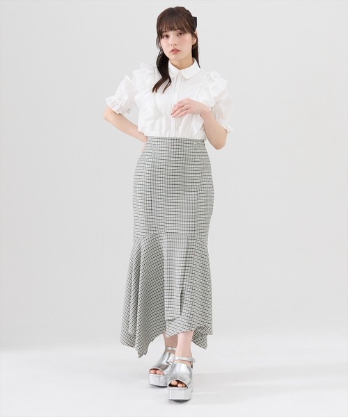 REDYAZEL(レディアゼル)の「チェックマーメイドスカート(スカート・レディース・ミント/ブラウン/ブラック・SMALL/MEDIUM)」の13枚目の写真