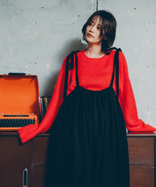 RYU(リュー)の「gabardine shoulder tuck dress(ワンピース・レディース・ダークグレー・FREE)」の2枚目の写真