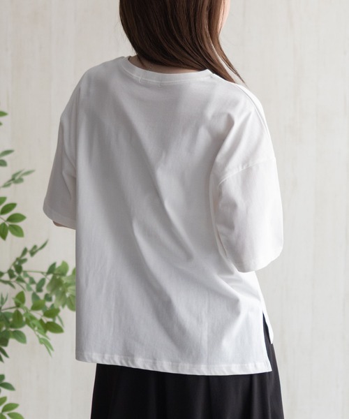 NAVY(ネイビー)の「NAVY レース使いプリントTシャツ(Tシャツ/カットソー・レディース・オフホワイト/チャコールグレー・M/L)」の10枚目の写真