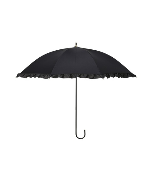 Francfranc(フランフラン)の「【遮光率・UVカット率100%生地使用】クラシックフリル 長傘 50cm ブラック 日傘 雨傘 晴雨兼用(長傘・レディース・ブラック・FREE)」の7枚目の写真
