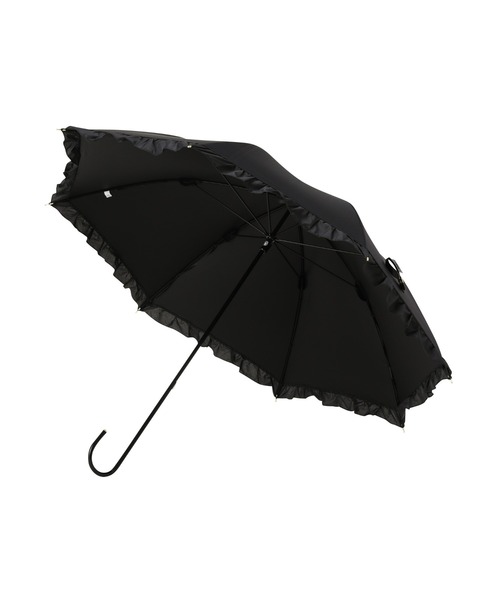 Francfranc(フランフラン)の「【遮光率・UVカット率100%生地使用】クラシックフリル 長傘 50cm ブラック 日傘 雨傘 晴雨兼用(長傘・レディース・ブラック・FREE)」の8枚目の写真